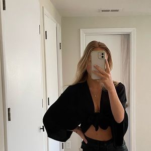 Black open Tie Top